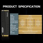 Fikwot FN970 1TB M.2 2280 PCIe Gen4 x4 NVMe 1.4 Internal Solid State Drive with Heatsink - Speeds up to 7,400MB/s, Configure DRAM Cache, Compatible PS5 Internal SSD