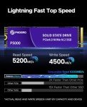 PHIXERO P5000 NVMe SSD 2Tb PCIe Gen 4.0x4 M.2 SSD 2280 Speeds Up to 5,200MB/s Internal Solid State Drive for Laptop All in One PC Desktop Games/Design/Rendering