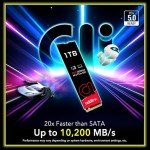 Addlink G55 1TB PCIe Gen5 NVMe M.2 SSD- Up to 10,200 MB/s - Gaming, Photography, Video Editing & Design - Internal Solid State Drive (ad1TBG55M2P)