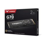 TEAMGROUP T-Force G70 PRO Graphene Heatsink 2TB DRAM SLC Cache 3D TLC NAND NVMe InnoGrit PCIe Gen4x4 M.2 2280 Gaming Internal SSD Works with PS5 Read/Write 7400/6800 MB/s TM8FFH002T0C129