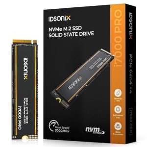 iDsonix M.2 SSD 4TB, PCIe Gen4X4, NVMe SSD M.2 2280, Speeds Up to 7000 MB/s, Internal Gaming Solid State Drive with 3D NAND Flash & Heatsink for PS5, PC, Laptop and Desktop