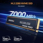 iDsonix M.2 SSD 4TB, PCIe Gen4X4, NVMe SSD M.2 2280, Speeds Up to 7000 MB/s, Internal Gaming Solid State Drive with 3D NAND Flash & Heatsink for PS5, PC, Laptop and Desktop