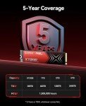 ORICO X7000 2TB NVMe SSD for Gaming, 7400MB/s Read Speed, 17μs Response Time, PCIe Gen 4 Internal Drive, PS5 & PC Compatibility, Comes with Heatsink for Enhanced Cooling and Multitasking