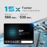 Silicon Power 2TB SSD 3D NAND A55 SLC Cache Performance Boost SATA III 2.5" 7mm (0.28") SSD Internal Solid State Drive (SP002TBSS3A55S25)