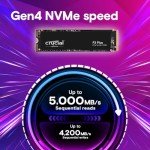 Crucial P3 Plus 1TB PCIe Gen4 3D NAND NVMe M.2 SSD, up to 5000MB/s - CT1000P3PSSD8