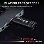 AXE MEMORY Portable SSD 500GB Solid State USB Drive, USB 3.2 Gen2 UASP SuperSpeed+. Optimal Speeds Up to 600MB/s Read, 500MB/s Write - Speedy+