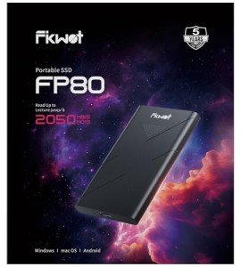 Fikwot 1TB External SSD, Portable SSD, Up to 2000MB/s, USB 3.2 Gen2x2 External Solid State Drives, Compatible with Smart TV, PS5/PS4(Pro), iPhone 15/16, Xbox, Mac & Windows and Other Devices(FP80)