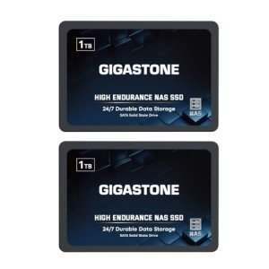 Gigastone 1TB NAS SSD Drive (2-Pack) 24/7 Durable TLC High Endurance RAID Data Storage Network Attached Storage 2.5" SATA Internal Solid State Hard Drives