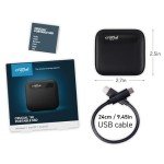Crucial X6 2TB Portable SSD - Up to 800MB/s - PC and Mac - USB 3.2 USB-C External Solid State Drive - CT2000X6SSD9, Black