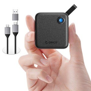 ORICO Portable SSD 1 TB with 2 in 1 USB C Cable, External Solid State Drives, Up to 460MB/s, Status Indicator, Reliable Storage for USB-C Smartphone, Tablet, PC - B5PLUS