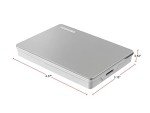 Toshiba Canvio Flex 2TB Portable External Hard Drive USB-C USB 3.0, Silver for PC, Mac, & Tablet - HDTX120XSCAA
