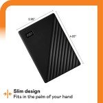 WD 2TB My Passport, Portable External Hard Drive, Black, backup software with defense against ransomware, and password protection, USB 3.1/USB 3.0 compatible - WDBYVG0020BBK-WESN