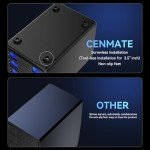 CENMATE 4 Bay Hard Drive Enclosure with Cooling Fan for 2.5/3.5" SATA HDD/SSD with USB A/C 3.0 Cable, Tool-Free HDD Enclosure, 3.5 Hard Drive Enclosure Support 80TB, Hot Swappable(NO RAID/NAS)