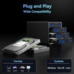 CENMATE 4 Bay Hard Drive Enclosure with Cooling Fan for 2.5/3.5" SATA HDD/SSD with USB A/C 3.0 Cable, Tool-Free HDD Enclosure, 3.5 Hard Drive Enclosure Support 80TB, Hot Swappable(NO RAID/NAS)