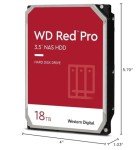 Western Digital 18TB WD Red Pro NAS Internal Hard Drive HDD - 7200 RPM, SATA 6 Gb/s, CMR, 512 MB Cache, 3.5" - WD181KFGX