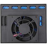SilverStone Technology FS305-12G Three 5.25" to Five 3.5" hot-swap SATA/SAS Hard Drive cage, up to 12Gbit/s Transfer Rate with All Aluminum Construction, SST-FS305-12G