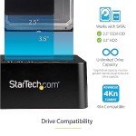 StarTech.com Standalone Hard Drive Duplicator, External Dual Bay USB 3.0 (5 Gbps) / eSATA to 2.5/3.5" SATA III HDD/SSD Cloner/Copier, Hard Disk Docking Station, Cloning/Recovery (SDOCK2U33RE),Black