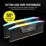 CORSAIR VENGEANCE RGB DDR5 RAM 32GB (2x16GB) 6400MHz CL36-48-48-104 1.35V Intel XMP Desktop Computer Memory - Black (CMH32GX5M2B6400C36)