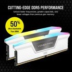 CORSAIR VENGEANCE RGB DDR5 RAM 32GB (2x16GB) 6000MHz CL36-44-44-96 1.35V Intel XMP Desktop Computer Memory - White (CMH32GX5M2E6000C36W)