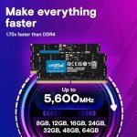 Crucial 64GB DDR5 RAM 5600MHz (or 5200MHz or 4800MHz) Laptop Memory Kit, SODIMM 262-Pin, Compatible with 13th Gen Intel Core and AMD Ryzen 7000 – CT2K32G56C46S5