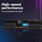 Crucial 64GB DDR5 RAM 5600MHz (or 5200MHz or 4800MHz) Desktop Memory Kit, UDIMM 288-Pin, Compatible with 13th Gen Intel Core and AMD Ryzen 7000 – CT2K32G56C46U5