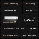 TEAMGROUP T-Create Expert CL30 Overclocking 10L DDR5 32GB Kit (2 x 16GB) 6000MHz (PC5-48000) Intel XMP 3.0 & AMD Expo Compatible Desktop Memory Module Ram Black - CTCED532G6000HC30DC01