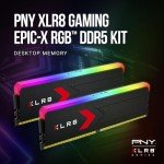 PNY XLR8 Gaming Epic-X RGB™ 32GB (2x16GB) DDR5 RAM 6000MHz CL36-36-36-76 1.35V (XMP/Expo Compatible) Desktop Memory Kit