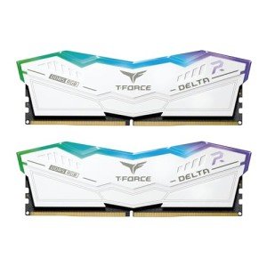 TEAMGROUP T-Force Delta RGB DDR5 Ram 32GB (2x16GB) 6000MHz PC5-48000 CL38 Intel XMP 3.0 & AMD Expo Compatible Desktop Memory Module Ram White FF4D532G6000HC38GDC01