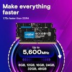 Crucial 32GB Kit (2x16GB) DDR5 5200MHz (or 4800MHz) Desktop Memory, UDIMM 288-Pin, Compatible with 13th Gen Intel Core and AMD Ryzen 7000 – CT2K16G52C42U5