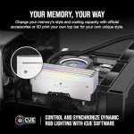 CORSAIR Dominator Titanium RGB DDR5 RAM 96GB (2x48GB) DDR5 6600MHz CL32 Intel XMP iCUE Compatible Computer Memory - White (CMP96GX5M2B6600C32W)