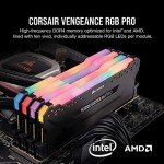 CORSAIR VENGEANCE RGB PRO DDR4 RAM 32GB (2x16GB) 3200MHz CL16-20-20-38 1.35V Intel AMD Desktop Computer Memory - Black (CMW16GX4M2C3200C16)