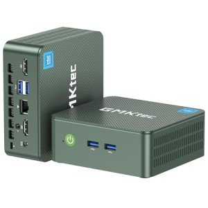 GMKtec Mini PC N150, G3 Plus Intel Twin Lake N150 (3.4GHz), 16GB DDR4 RAM 1TB PCIe M.2 SSD, Desktop Computer 4K Dual HDMI/USB3.2/WiFi 6/BT5.2/2.5G RJ45