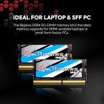 G.SKILL Ripjaws DDR4 SO-DIMM Series DDR4 RAM 64GB (2x32GB) 3200MT/s CL22-22-22-52 1.20V Unbuffered Non-ECC Notebook/Laptop Memory SODIMM (F4-3200C22D-64GRS)