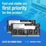 TEAMGROUP Elite DDR4 64GB Kit (2 x 32GB) 3200MHz PC4-25600 CL22 (2933MHz or 2666MHz) Unbuffered Non-ECC 1.2V SODIMM 260-Pin Laptop Notebook PC Computer Memory Module Ram Upgrade - TED464G3200C22DC-S01