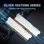 KingBank Computer Desktop Memory Ram DDR4 64GB(2x32GB) 3200MHZ CL16 1.35V XMP2.0 Overclocking with Heatsink for PC Gaming/Office/PS,Silver
