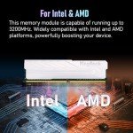 KingBank Computer Desktop Memory Ram DDR4 64GB(2x32GB) 3200MHZ CL16 1.35V XMP2.0 Overclocking with Heatsink for PC Gaming/Office/PS,Silver