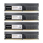 【DDR4 RAM】 GIGASTONE 64GB Kit (4x16GB) DDR4 2666MHz (2400MHz or 2133MHz) PC4-21300 (PC4-19200/17000) CL19 1.2V UDIMM 288 Pin Unbuffered Non ECC High Performance PC Desktop Memory Upgrade
