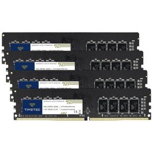 Timetec 64GB KIT(4x16GB) DDR4 2666MHz PC4-21300 Non-ECC Unbuffered 1.2V CL19 2Rx8 Dual Rank 288 Pin UDIMM Desktop Memory RAM Module Upgrade (64GB KIT(4x16GB))