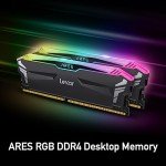 Lexar 32GB (2x16GB) ARES RGB DDR4 RAM 3600MT/s CL18 1.35V Desktop Memory, Compatible with Intel XMP 2.0 and AMD Ryzen, Black (LD4BU016G-R3600GDLA)