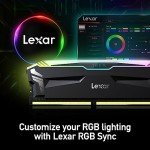 Lexar 32GB (2x16GB) ARES RGB DDR4 RAM 3600MT/s CL18 1.35V Desktop Memory, Compatible with Intel XMP 2.0 and AMD Ryzen, Black (LD4BU016G-R3600GDLA)