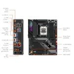 GIGABYTE X870E AORUS Elite WIFI7 AMD AM5 LGA 1718 Motherboard, ATX, DDR5, 4X M.2, PCIe 5.0, USB4, WIFI7, 2.5GbE LAN, EZ-Latch, 5-Year Warranty