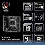 ASRock B650I Lightning WiFi 6E AMD Socket AM5 Ryzen B650 DDR5 7200 MHz 128 GB SATA3 6.0 Gb/s Mini ITX Motherboard M.2