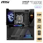 MSI MEG X870E GODLIKE, E-ATX - Supports AMD Ryzen 9000/8000/7000 Processors, AM5 - Dynamic Dashboard III, EZ Slide M.2, 110A SPS, DDR5 Memory (9000+ MT/s OC), M.2 & PCIe 5.0, USB4, Wi-Fi 7, 10G LAN