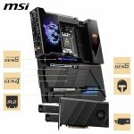 MSI MEG X870E GODLIKE, E-ATX - Supports AMD Ryzen 9000/8000/7000 Processors, AM5 - Dynamic Dashboard III, EZ Slide M.2, 110A SPS, DDR5 Memory (9000+ MT/s OC), M.2 & PCIe 5.0, USB4, Wi-Fi 7, 10G LAN