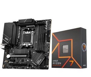 INLAND AMD Ryzen 7 7700X CPU Processor with MSI PRO B650M-A WiFi ProSeries Motherboard (AM5, mATX, DDR5, M.2, USB 3.2 Gen 2, Wi-Fi 6E), Sold by Micro Center