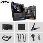 MSI MEG X870E GODLIKE, E-ATX - Supports AMD Ryzen 9000/8000/7000 Processors, AM5 - Dynamic Dashboard III, EZ Slide M.2, 110A SPS, DDR5 Memory (9000+ MT/s OC), M.2 & PCIe 5.0, USB4, Wi-Fi 7, 10G LAN