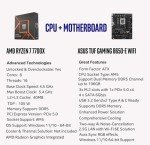 MICRO CENTER AMD Ryzen 7 7700X CPU Processor with ASUS TUF Gaming B650-E WiFi ATX Motherboard