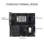 ASUS Pro WS W790 SAGE SE Intel LGA 4677 CEB Motherboard,PCIe 5.0, 7 xPCIe 5.0 x16 Slots,DDR5 R-DIMM, 2x10G BMC LAN, LAN Server-Grade Remote Management,Front and Rear USB 3.2 Gen 2x2 Type-C®,ACCE