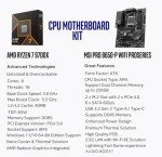 Micro Center CPU Motherboard AMD Ryzen 7 9700X 8-Core 16-Thread AM5 5.5 GHz Unlocked Desktop Processor with MSI PRO B650-P WiFi ProSeries Motherboard (ATX, DDR5, PCIe 4.0)
