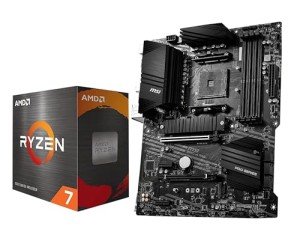 INLAND AMD Ryzen 7 5700X 8-Core 16-Thread Unlocked Desktop Processor with MSI B550-A PRO ProSeries Motherboard (AMD AM4, DDR4, PCIe 4.0, SATA 6Gb/s, M.2, USB 3.2 Gen 2 ATX)